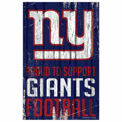 New York Giants Sign 11x17 Wood Proud to Support Design