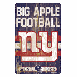 New York Giants Sign 11x17 Wood Slogan Design