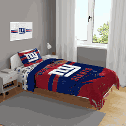 New York Giants Slanted Stripe 4 PC Twin Bed in a Bag