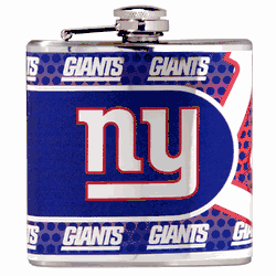 New York Giants Stainless Steel 6 oz. Flask with Metallic Graphics
