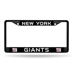New York Giants Standard Black Chrome Frame with Plastic Inserts 12" x 6" Car/Truck Auto Accessory