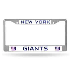 New York Giants Standard Chrome Frame with Plastic Inserts 12" x 6" Car/Truck Auto Accessory