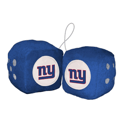 New York Giants Team Color Fuzzy Dice Dcor 3" Set