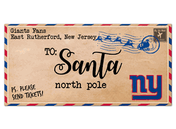 New York Giants To Santa 6x12 Sign