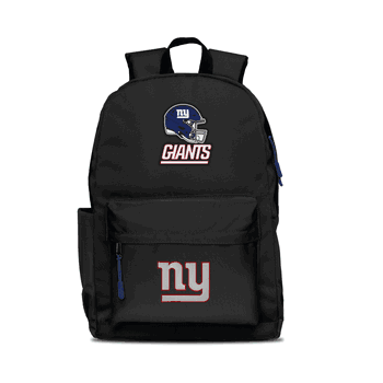 New York Giants Two-Logo Campus Backpack, Black, with Navy Zipper