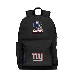New York Giants Two-Logo Campus Backpack, Black, with Navy Zipper