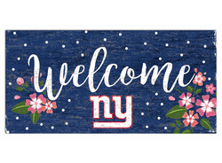 New York Giants Welcome Floral 6x12 Sign