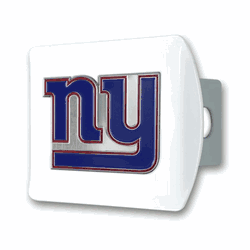 New York Giants White Metal Hitch Cover with  3D Color Emblem