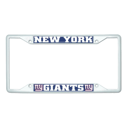 New York Giants White Metal License Plate Frame - 6.25"x12.25"