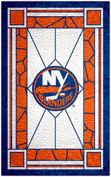 New York Islanders 11x19 Stained Glass Wood Sign