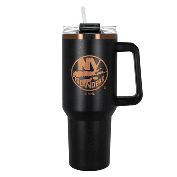 New York Islanders 40oz Black and Copper Colossus Travel Mug with Straw