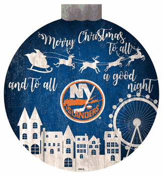 New York Islanders Christmas Village 12in Wall Art