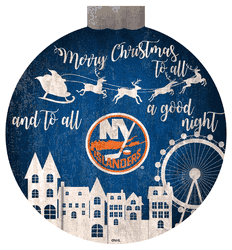 New York Islanders Christmas Village 12in Wall Art
