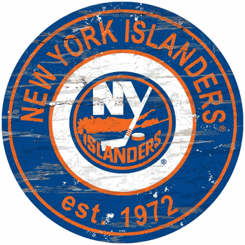 New York Islanders Distressed Round Sign