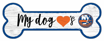 New York Islanders Dog Bone 6x12 Sign
