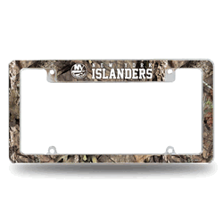 New York Islanders Mossy Oak 12" x 6" Chrome All Over Automotive License Plate Frame