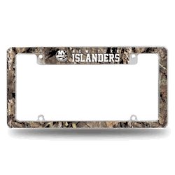 New York Islanders Mossy Oak 12" x 6" Chrome All Over Automotive License Plate Frame for Car/Truck/SUV