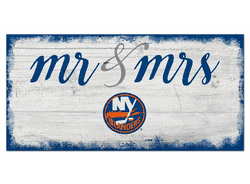 New York Islanders Script Mr & Mrs 6x12 Sign