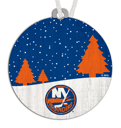 New York Islanders Snow Scene Ornament