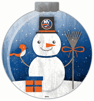New York Islanders Snowglobe 12in Wall Art