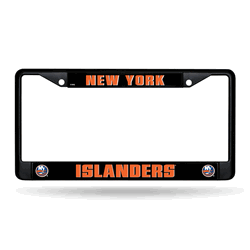 New York Islanders Standard Black Chrome Frame with Plastic Inserts 12" x 6" Car/Truck Auto Accessory