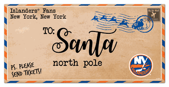 New York Islanders To Santa 6x12 Sign