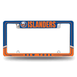 New York Islanders Two-Tone 12" x 6" Chrome All Over Automotive License Plate Frame