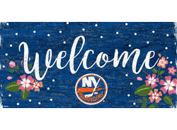 New York Islanders Welcome Floral 6x12 Sign