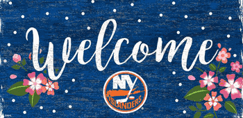 New York Islanders Welcome Floral 6x12 Sign