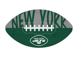 New York Jets 12" Football Cutout Sign with City Name