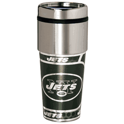 New York Jets 16  oz. Stainless Steel Travel Tumbler Metallic Graphics