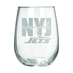 New York Jets 17oz Stemmless Wine Glass