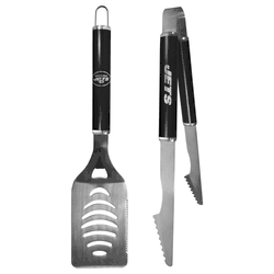New York Jets 2 pc Black Steel Tailgate BBQ Set