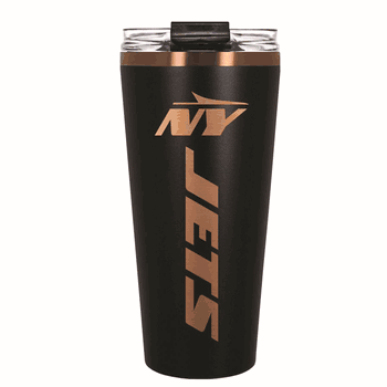 New York Jets 32oz Black and Copper Big Slim with Straw
