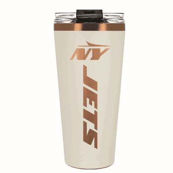 New York Jets 32oz Crme and Copper Big Slim Tumbler with Straw