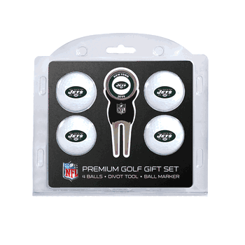 New York Jets 4 Ball Gift Set + Divot Tool & Marker