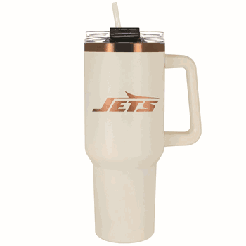 New York Jets 40oz Crme and Copper Colossus Travel Mug with Straw