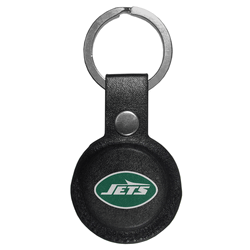 New York Jets AirTag Compatible Leather Key Chain