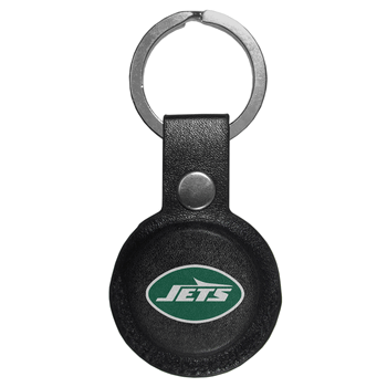 New York Jets AirTag Compatible Leather Key Chain