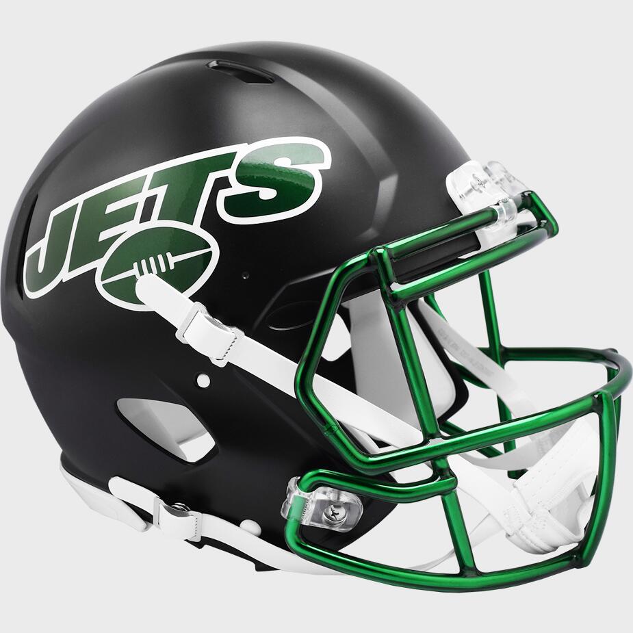 New York Jets Helmet Riddell Authentic Full Size Speed Style On-Field Alternate New York Jets Helmet Riddell Authentic Full Size Speed Style On-Field Alternate