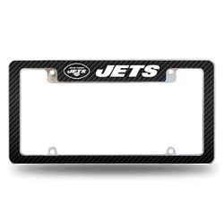 New York Jets Black 12" x 6" Chrome All Over Automotive License Plate Frame for Car/Truck/SUV
