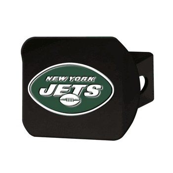 New York Jets Black Metal Hitch Cover - 3D Color Emblem