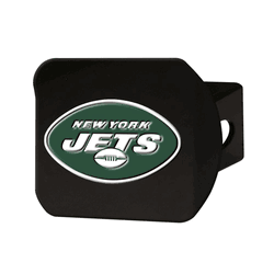 New York Jets Black Metal Hitch Cover - 3D Color Emblem