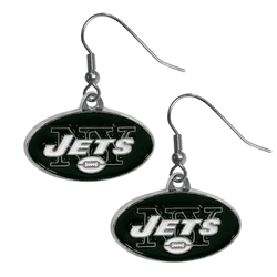 New York Jets Chrome Dangle Earrings