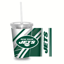 New York Jets Clear Tumbler W/Straw