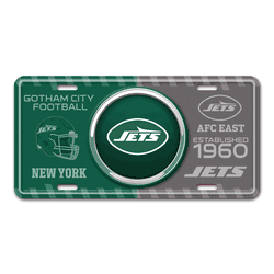 New York Jets Embossed Metal License Plate