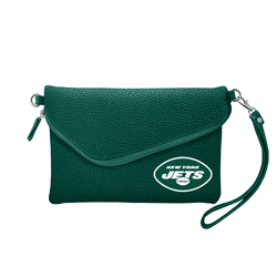 New York Jets Fold Over Crossbody Pebble Green
