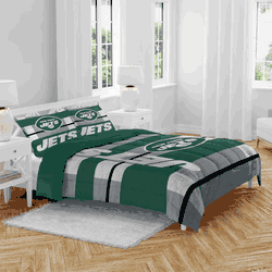 New York Jets Heather Stripe 3 PC Full/Queen Bed in a Bag