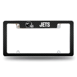 New York Jets Helmet Logo 12" x 6" Chrome All Over Automotive License Plate Frame for Car/Truck/SUV