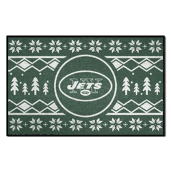 New York Jets Holiday Sweater Starter Mat Accent Rug - 19in. x 30in.
